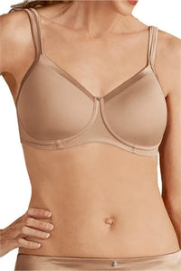 Amoena Lara Satin Padded Wire-Free Mastectomy Bra (44214) - Nude
