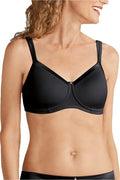 Amoena Lara Satin Padded Wire-Free Mastectomy Bra (44212) - Black