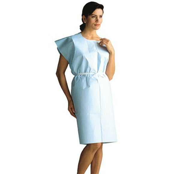 Exam Gowns 3-Ply Tie Back Blue