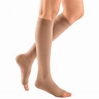 Mediven Plus Calf Length Regular W/Topband Compression Stockings, Open Toe Class 1